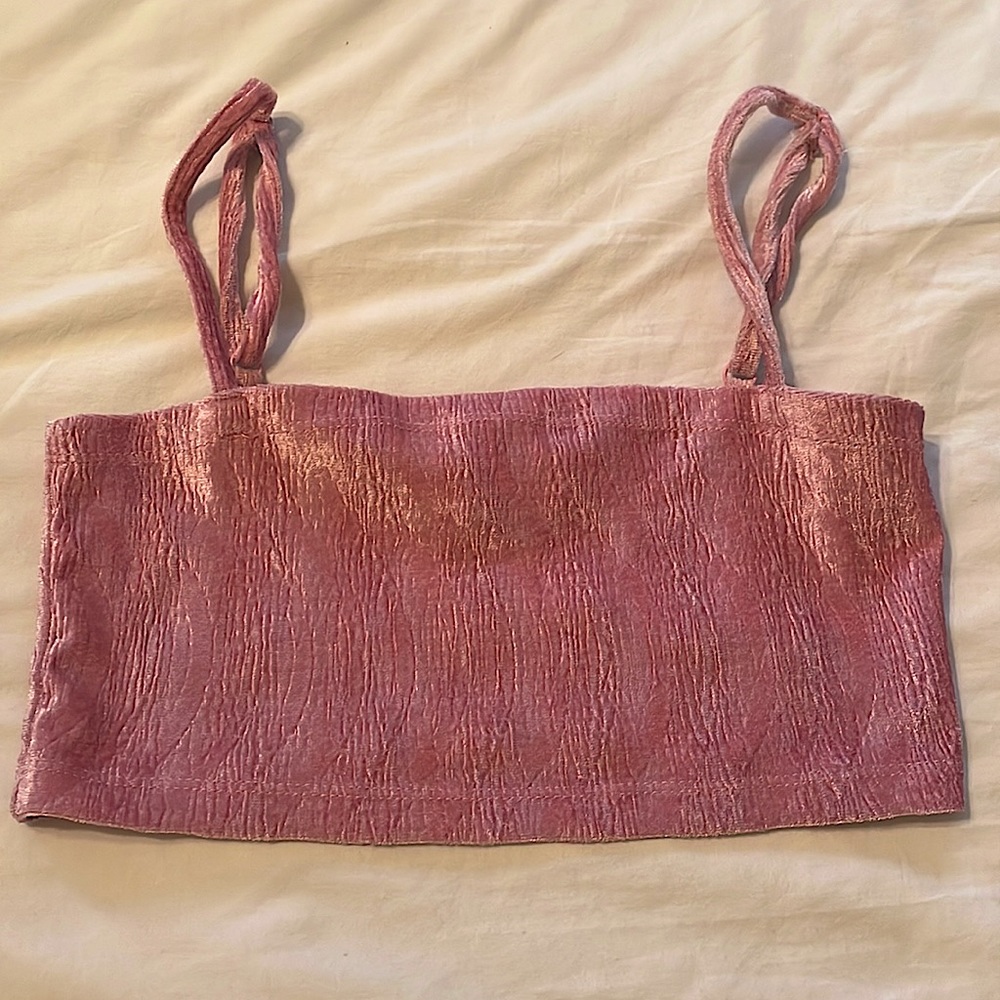 SOLD UO Pink Velvet Crop